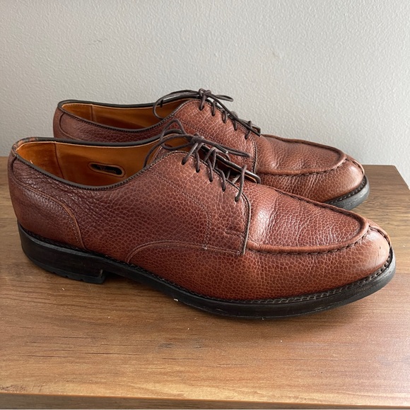 Allen Edmonds Canton Tan Pebble Oxfords USA Mens 9.5 D - Picture 8 of 13